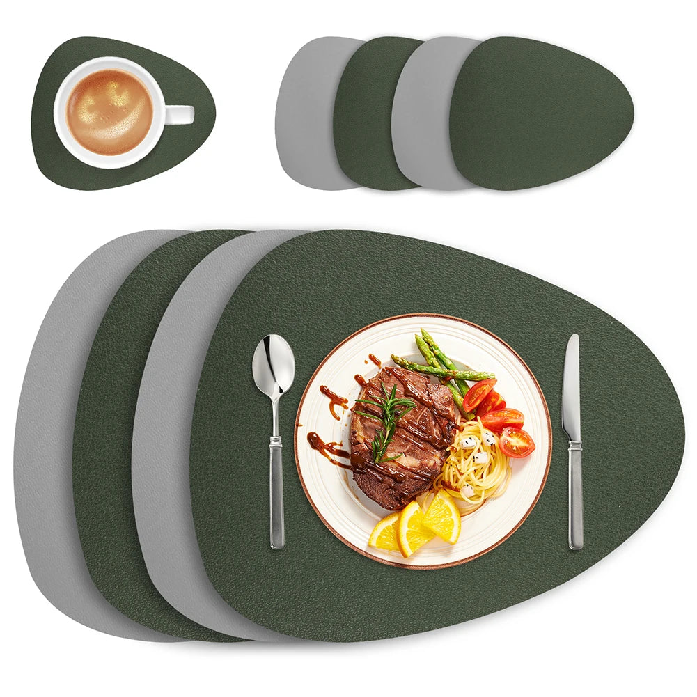 Ensemble de Table en Cuir PU - Impérméable Double Face pour Cuisine et Restaurant