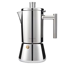 Cafetière Moka Italienne en Inox - Compatible Induction 200ml à 500ml