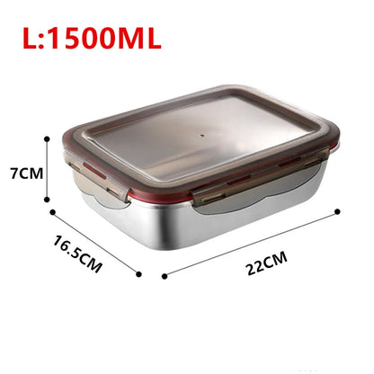 Boîte Bento en Acier Inoxydable - Hermétique et Compatible Micro-ondes