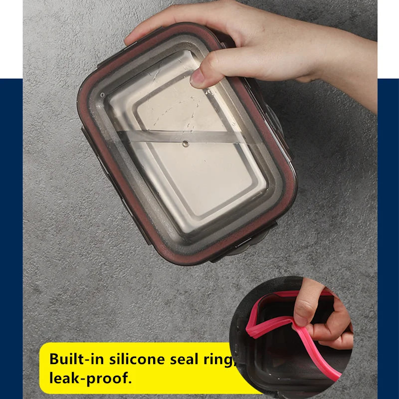 Boîte Bento en Acier Inoxydable - Hermétique et Compatible Micro-ondes