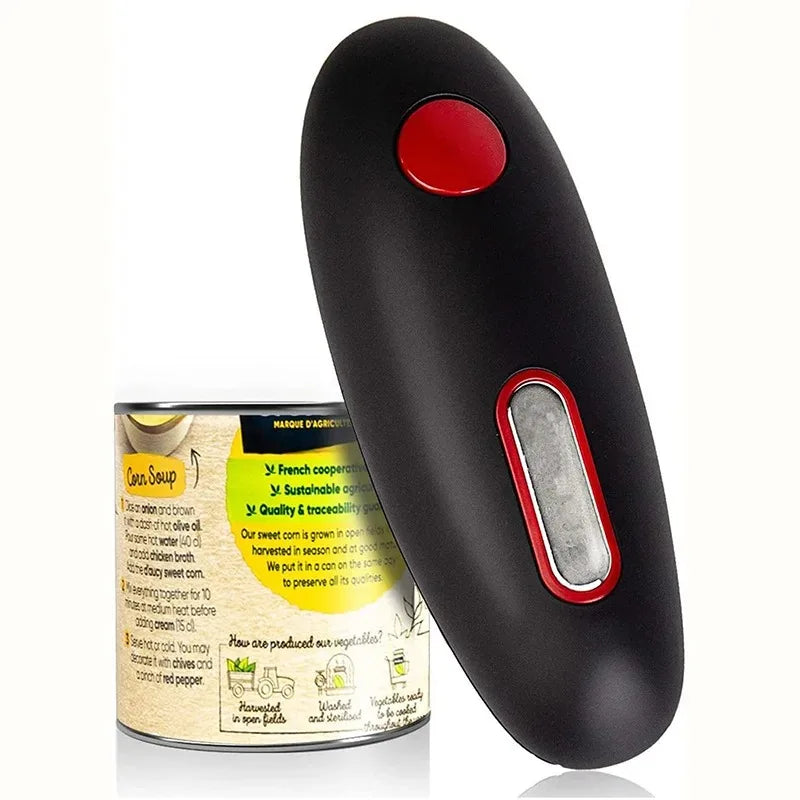 Ouvre-Boîte Électrique Automatique - Portable Une Touche Noir et Blanc