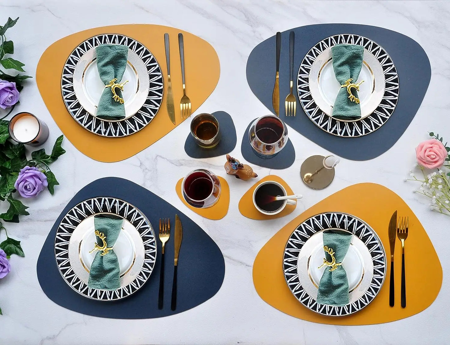 Ensemble de Table en Cuir PU - Impérméable Double Face pour Cuisine et Restaurant