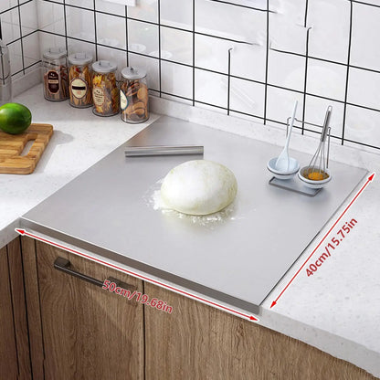Planche à Découper en Acier Inoxydable avec Rebord - Protection Plan de Travail