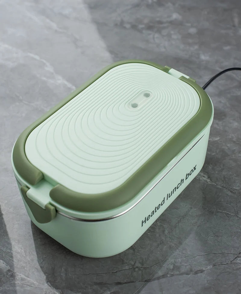Boîte Repas Chauffante Électrique 220V - Lunch Box Inox 1L Bureau et École