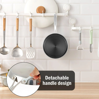 Poêle à Crêpes Antiadhésive en Inox - 26cm Compatible Induction