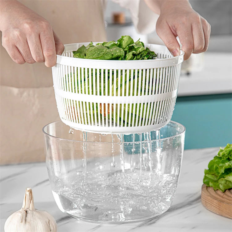 Essoreuse à Salade Double Compartiment - Compact et Pratique