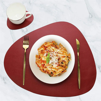 Ensemble de Table en Cuir PU - Impérméable Double Face pour Cuisine et Restaurant