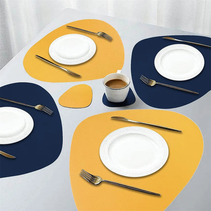 Ensemble de Table en Cuir PU - Impérméable Double Face pour Cuisine et Restaurant