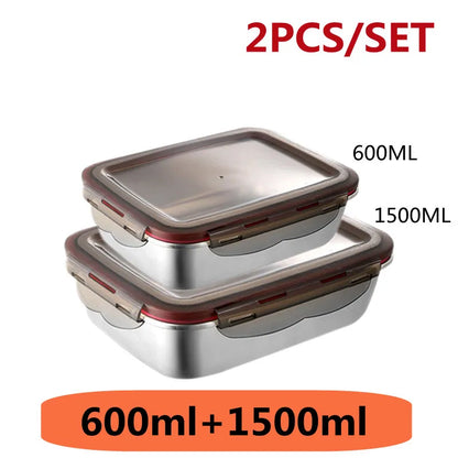Boîte Bento en Acier Inoxydable - Hermétique et Compatible Micro-ondes
