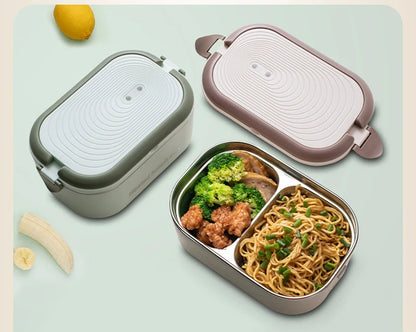Boîte Repas Chauffante Électrique 220V - Lunch Box Inox 1L Bureau et École
