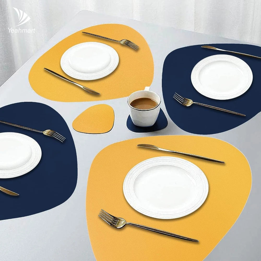 Ensemble de Table en Cuir PU - Impérméable Double Face pour Cuisine et Restaurant
