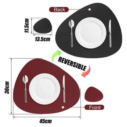Ensemble de Table en Cuir PU - Impérméable Double Face pour Cuisine et Restaurant