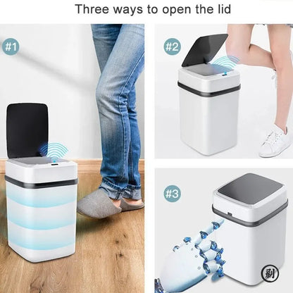 Poubelle intelligente capteur infrarouge ouverture automatique hygiénique.