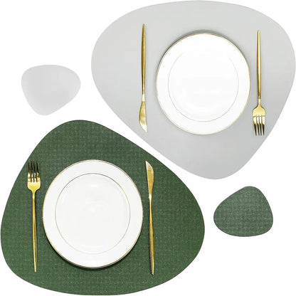 Ensemble de Table en Cuir PU - Impérméable Double Face pour Cuisine et Restaurant