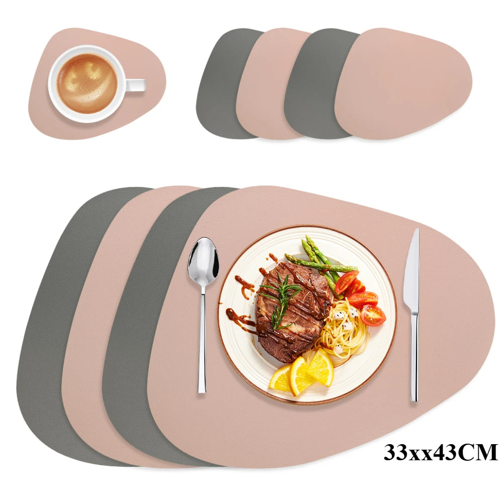 Ensemble de Table en Cuir PU - Impérméable Double Face pour Cuisine et Restaurant