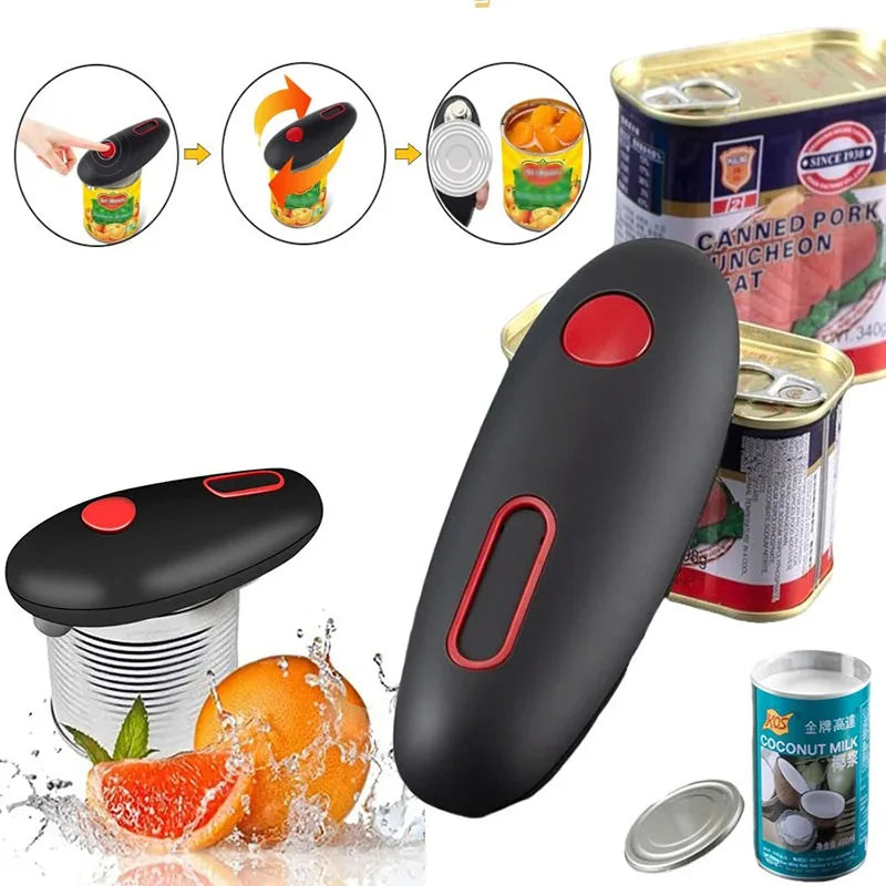 Ouvre-Boîte Électrique Automatique - Portable Une Touche Noir et Blanc