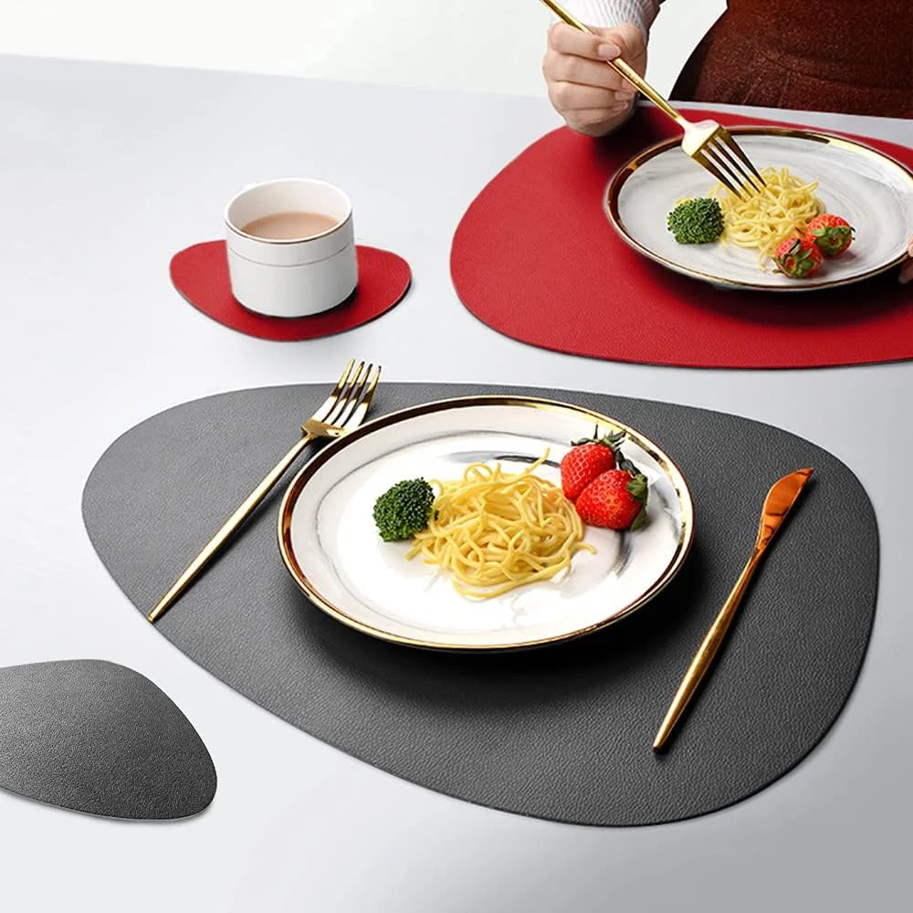 Ensemble de Table en Cuir PU - Impérméable Double Face pour Cuisine et Restaurant