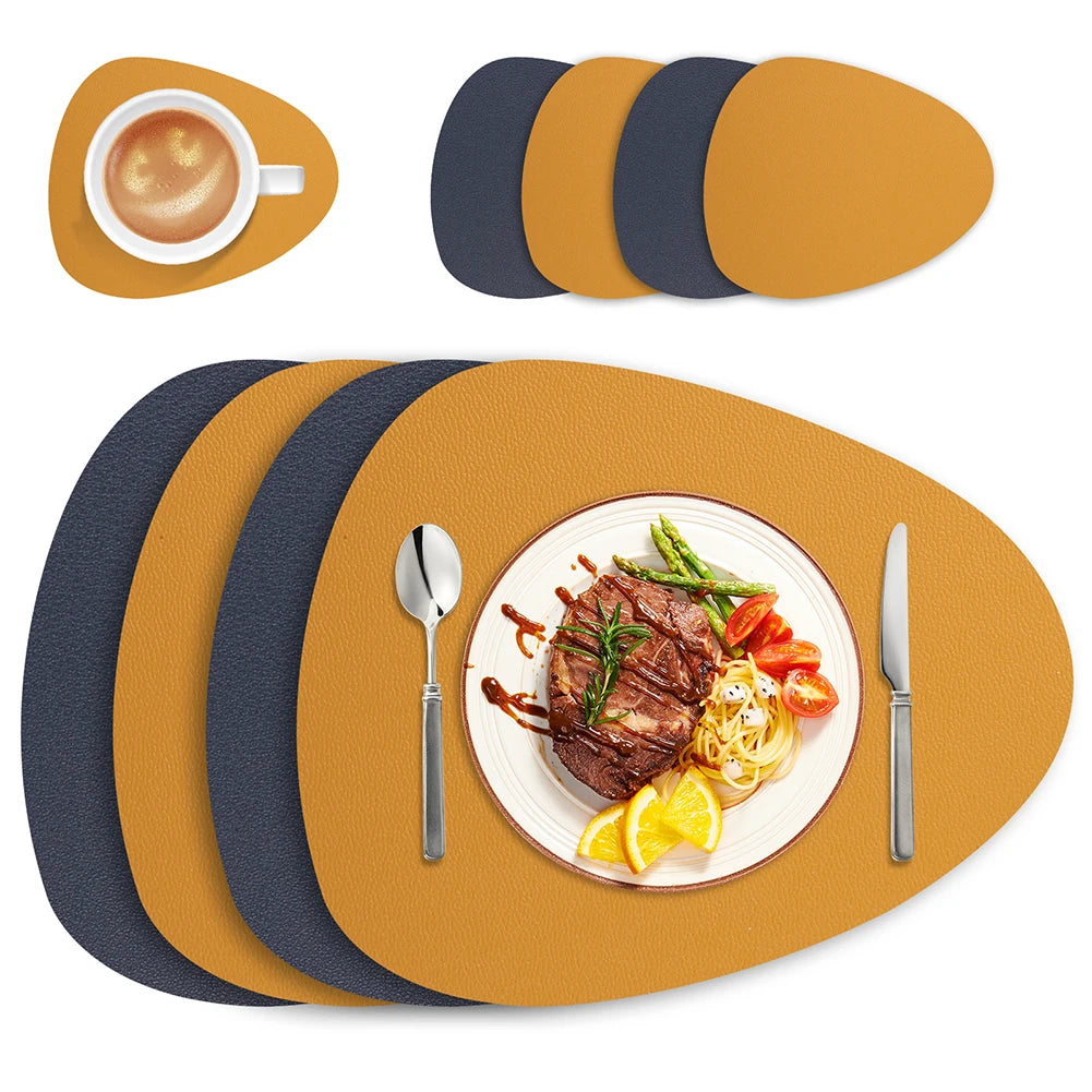 Ensemble de Table en Cuir PU - Impérméable Double Face pour Cuisine et Restaurant