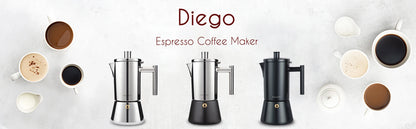 Cafetière Moka Italienne en Inox - Compatible Induction 200ml à 500ml