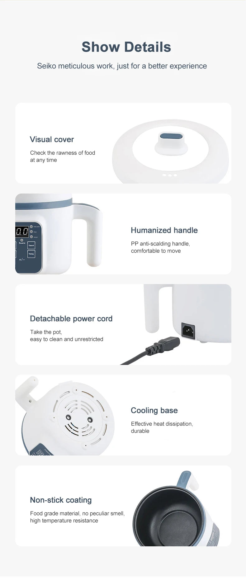 Cuiseur à Riz Électrique Multifonction - Cuve Antiadhésive 220V