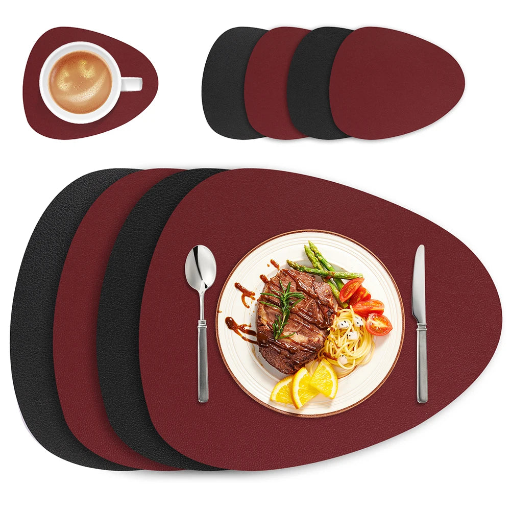 Ensemble de Table en Cuir PU - Impérméable Double Face pour Cuisine et Restaurant