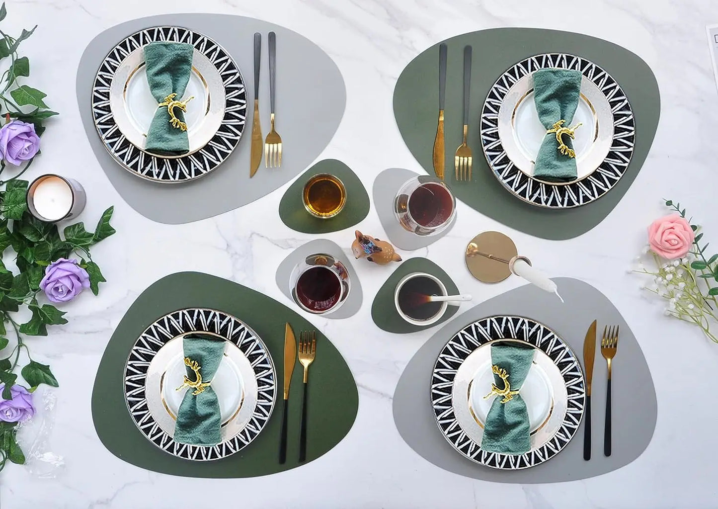 Ensemble de Table en Cuir PU - Impérméable Double Face pour Cuisine et Restaurant