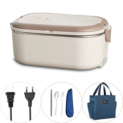 Boîte Repas Chauffante Électrique 220V - Lunch Box Inox 1L Bureau et École