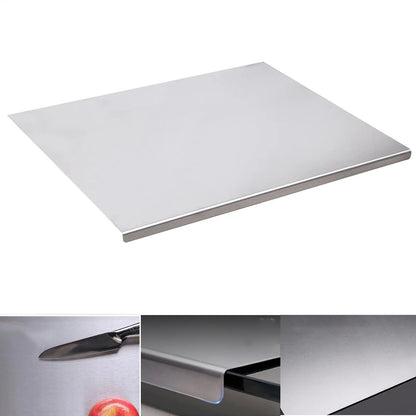 Planche à Découper en Acier Inoxydable avec Rebord - Protection Plan de Travail