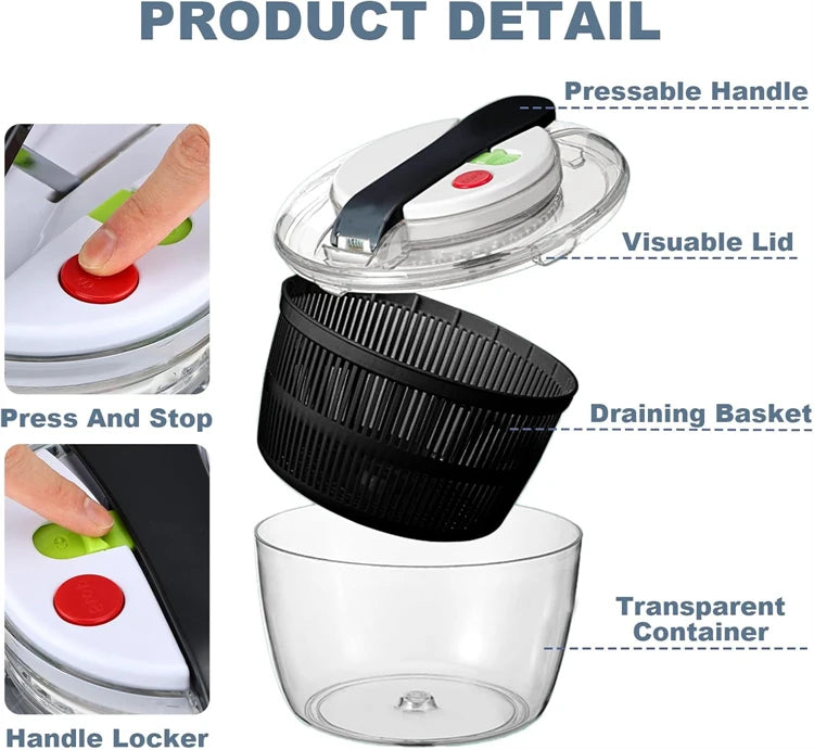 Essoreuse à Salade Double Compartiment - Compact et Pratique