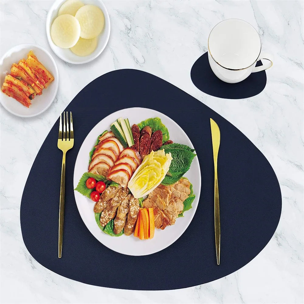 Ensemble de Table en Cuir PU - Impérméable Double Face pour Cuisine et Restaurant