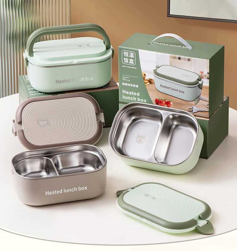 Boîte Repas Chauffante Électrique 220V - Lunch Box Inox 1L Bureau et École