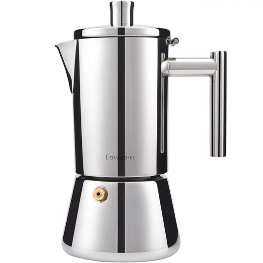 Easyworkz Diego Stovetop Espresso Maker Stainless Steel Italian Coffee Machine Maker Induction Moka Pot