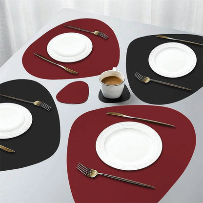 Ensemble de Table en Cuir PU - Impérméable Double Face pour Cuisine et Restaurant