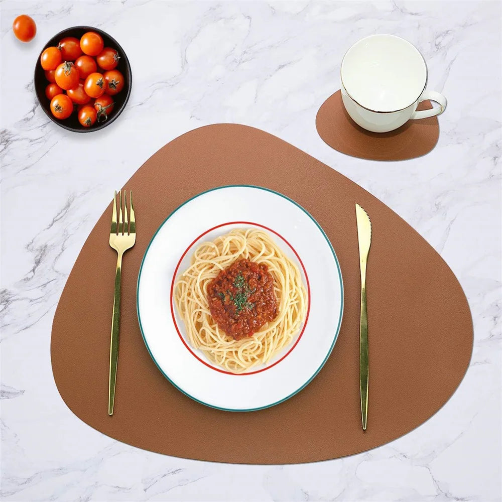 Ensemble de Table en Cuir PU - Impérméable Double Face pour Cuisine et Restaurant