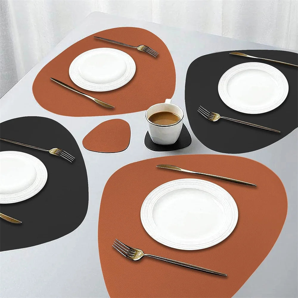 Ensemble de Table en Cuir PU - Impérméable Double Face pour Cuisine et Restaurant
