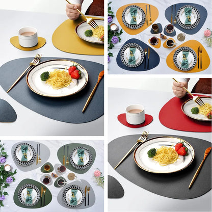 Ensemble de Table en Cuir PU - Impérméable Double Face pour Cuisine et Restaurant