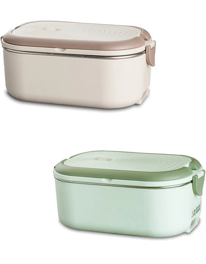 Boîte Repas Chauffante Électrique 220V - Lunch Box Inox 1L Bureau et École