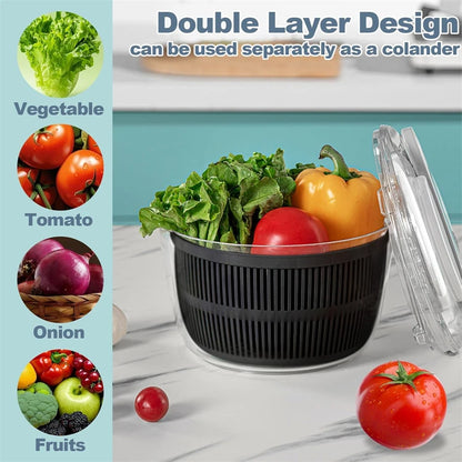 Essoreuse à Salade Double Compartiment - Compact et Pratique