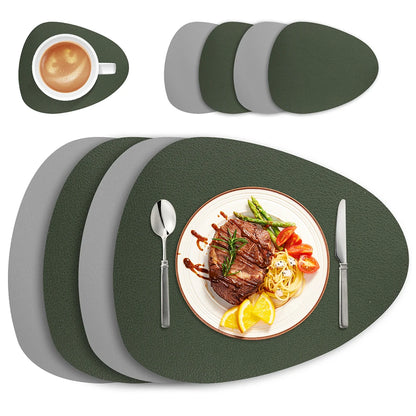 Ensemble de Table en Cuir PU - Impérméable Double Face pour Cuisine et Restaurant