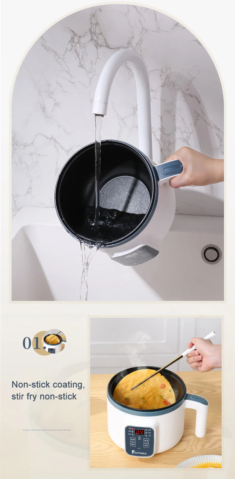 Cuiseur à Riz Électrique Multifonction - Cuve Antiadhésive 220V