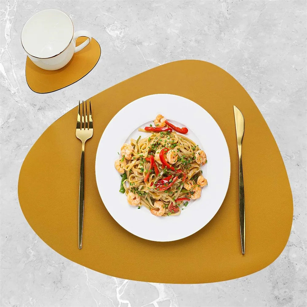 Ensemble de Table en Cuir PU - Impérméable Double Face pour Cuisine et Restaurant