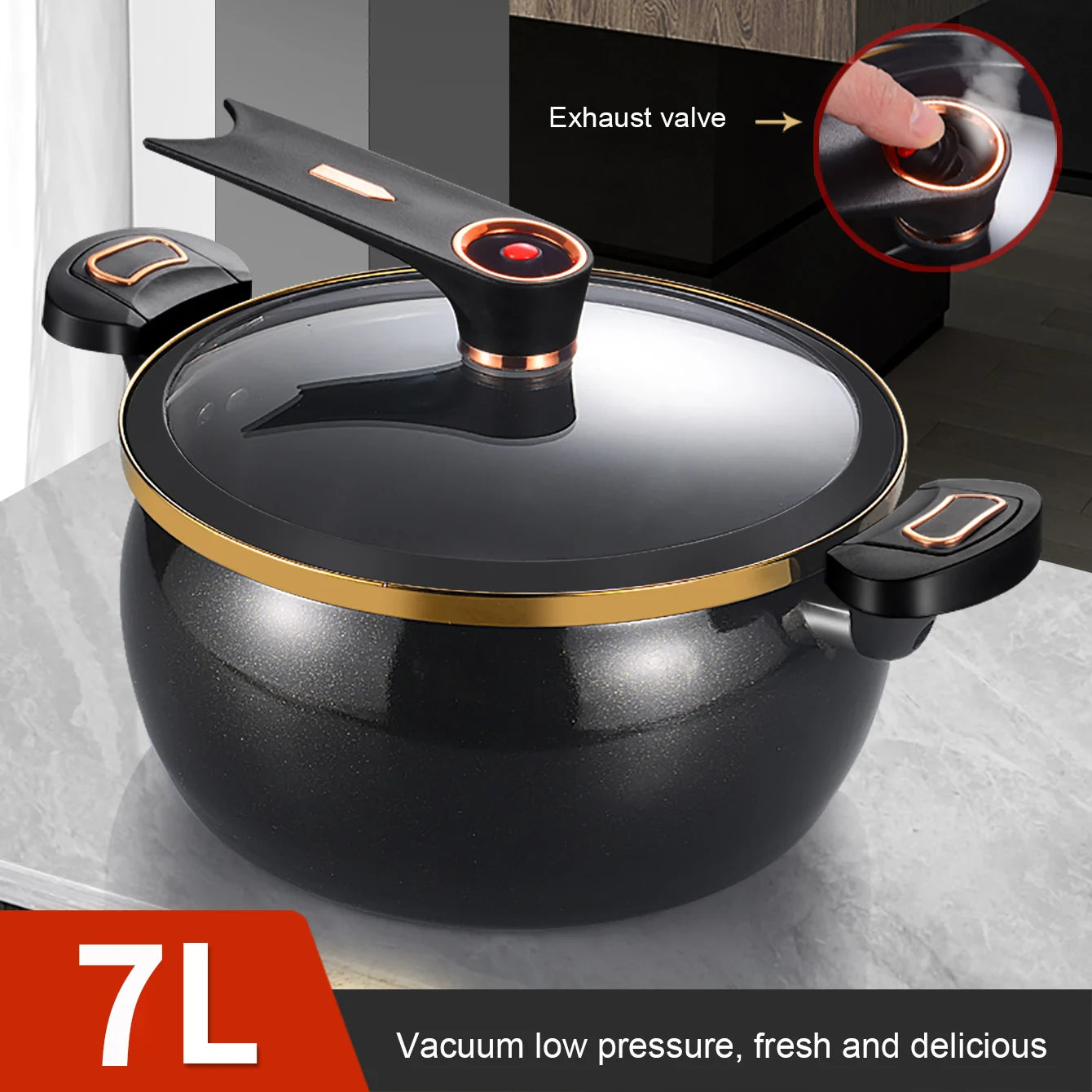 Cocotte Mijoteuse 7L Antiadhésive - Compatible Induction et Gaz