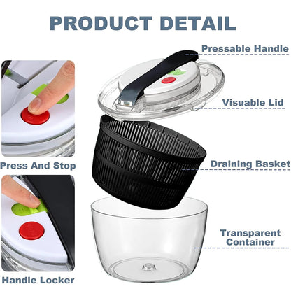 Essoreuse à Salade Double Compartiment - Compact et Pratique