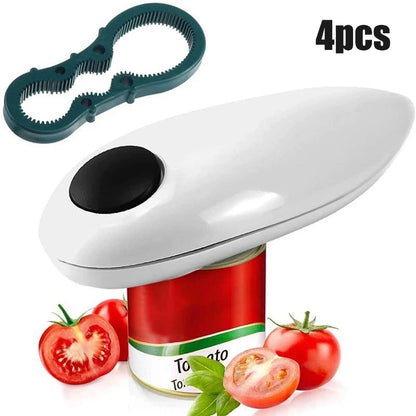 Ouvre-Boîte Électrique Automatique - Portable Une Touche Noir et Blanc