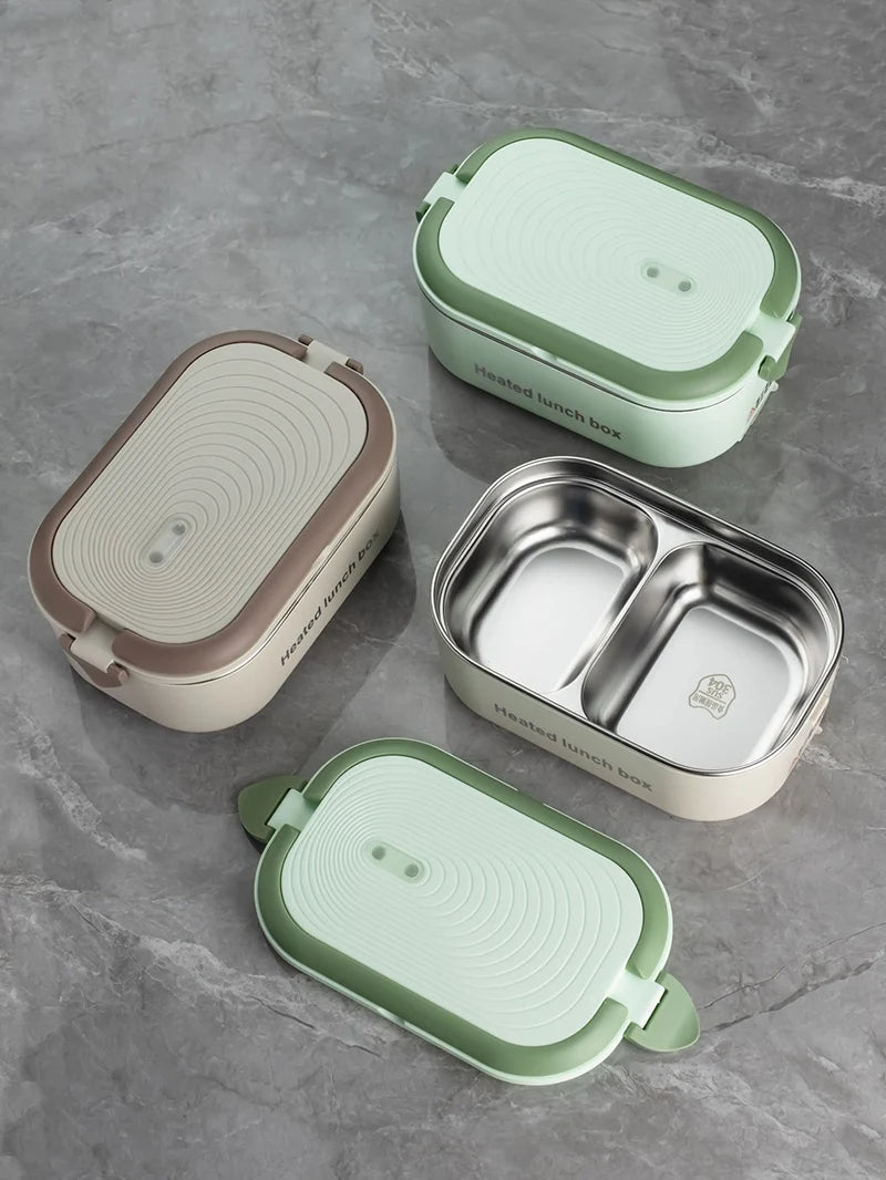 Boîte Repas Chauffante Électrique 220V - Lunch Box Inox 1L Bureau et École