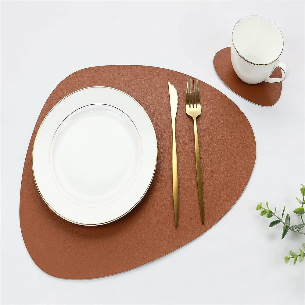 Ensemble de Table en Cuir PU - Impérméable Double Face pour Cuisine et Restaurant