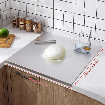 Planche à Découper en Acier Inoxydable avec Rebord - Protection Plan de Travail