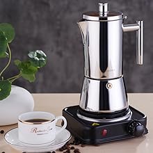 Cafetière Moka Italienne en Inox - Compatible Induction 200ml à 500ml